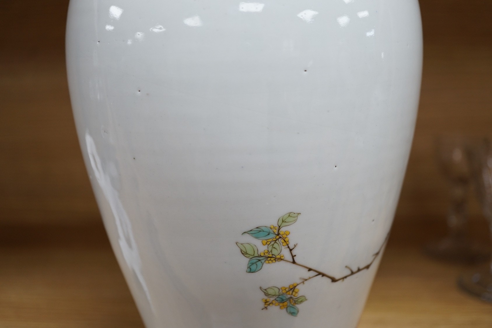 A Chinese famille rose baluster vase, 30cm